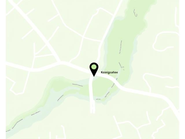 Landkarte von Düsseldorf, die den Standort von Vitalis Glanz an der Königsallee markiert