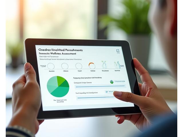 Interaktive Lifestyle-Assessment-Oberfläche auf einem Tablet